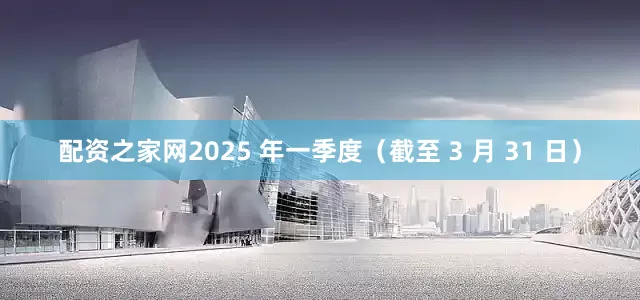配资之家网2025 年一季度（截至 3 月 31 日）